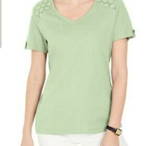 Karen Scott Size Small Light Green Shirt